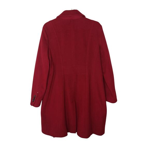 Anne Klein Red Wool Cashmere Blend Coat Women’s Size 16 Lined Winter - Picture 3 of 16
